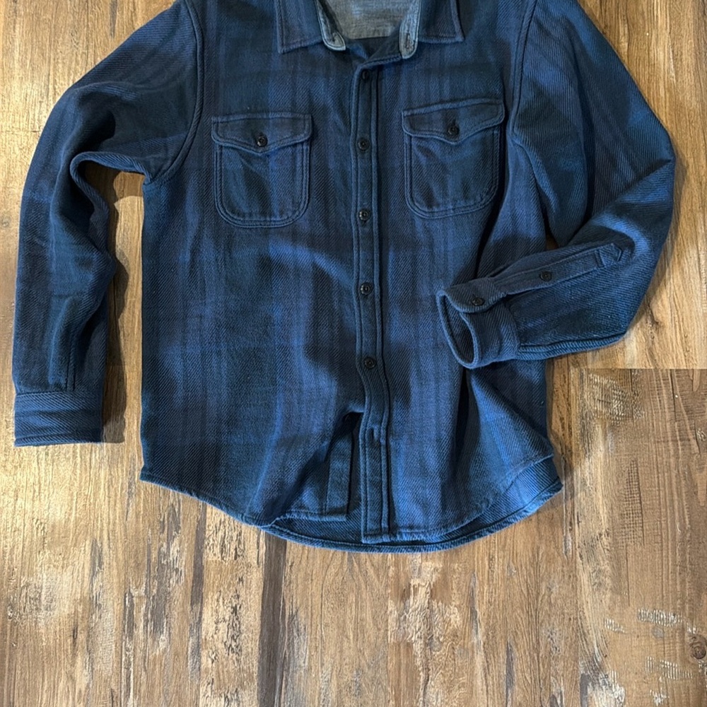 Outerknown Blanket Shirt , Large, Navy